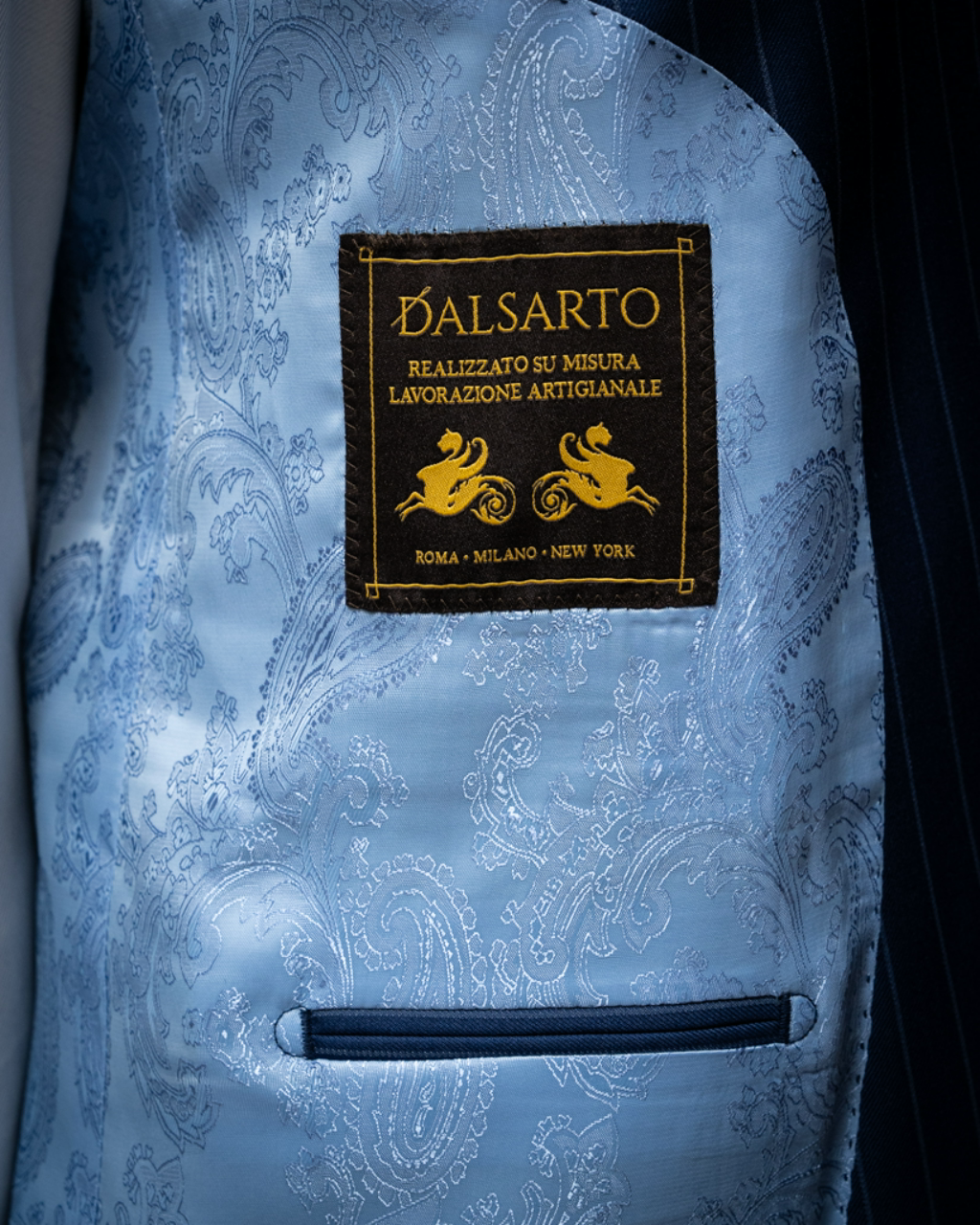 Bernini Navy Blue Pinstripe Suit