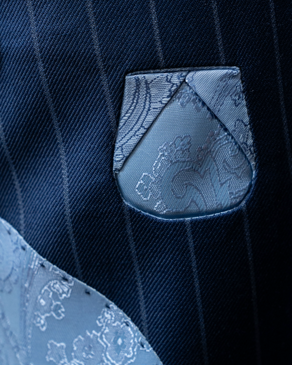 Bernini Navy Blue Pinstripe Suit