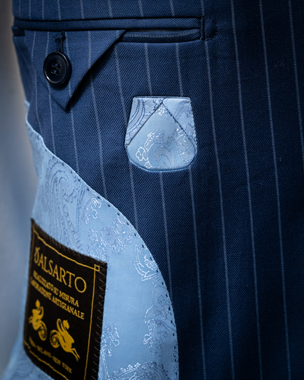 Bernini Navy Blue Pinstripe Suit