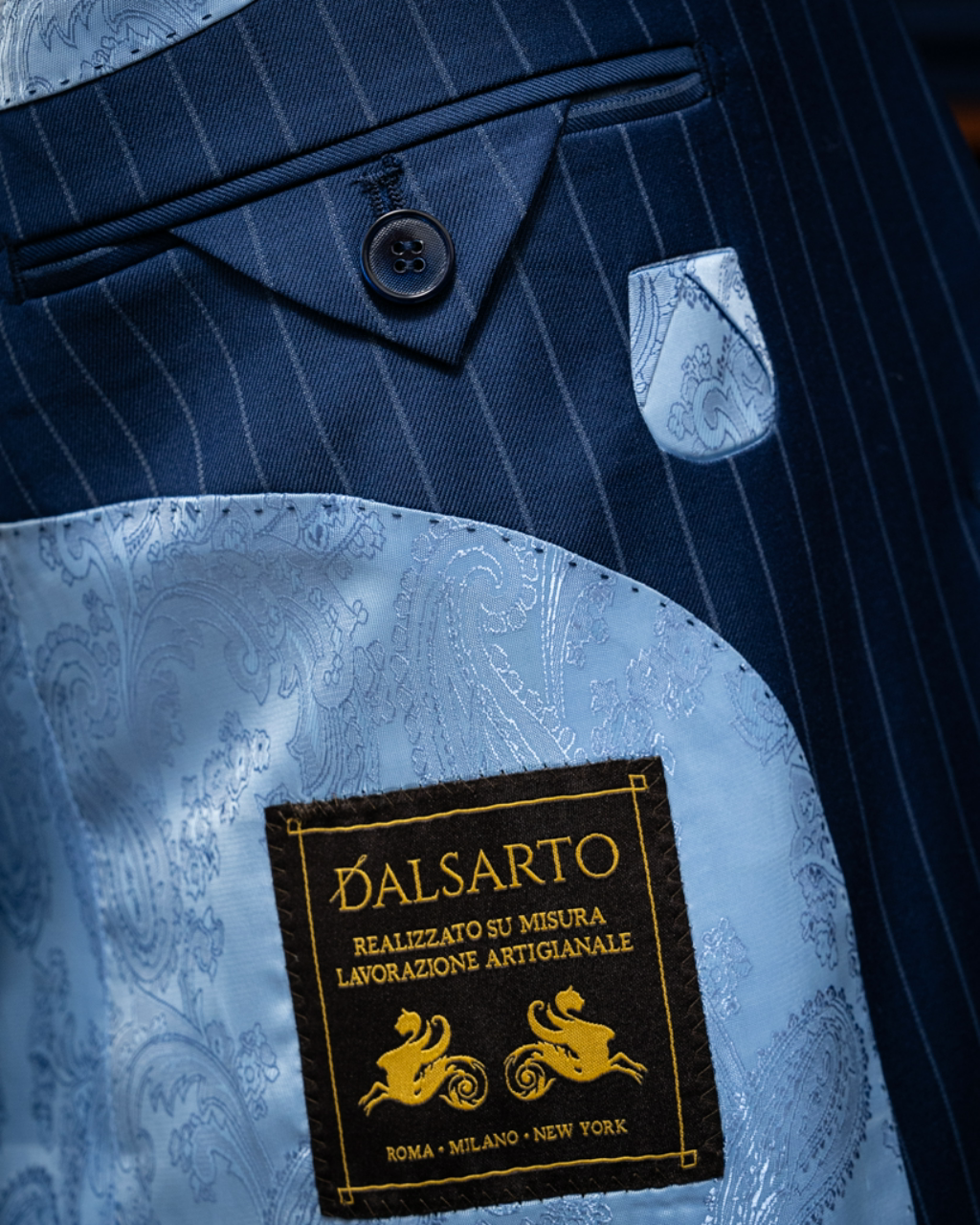 Bernini Navy Blue Pinstripe Suit