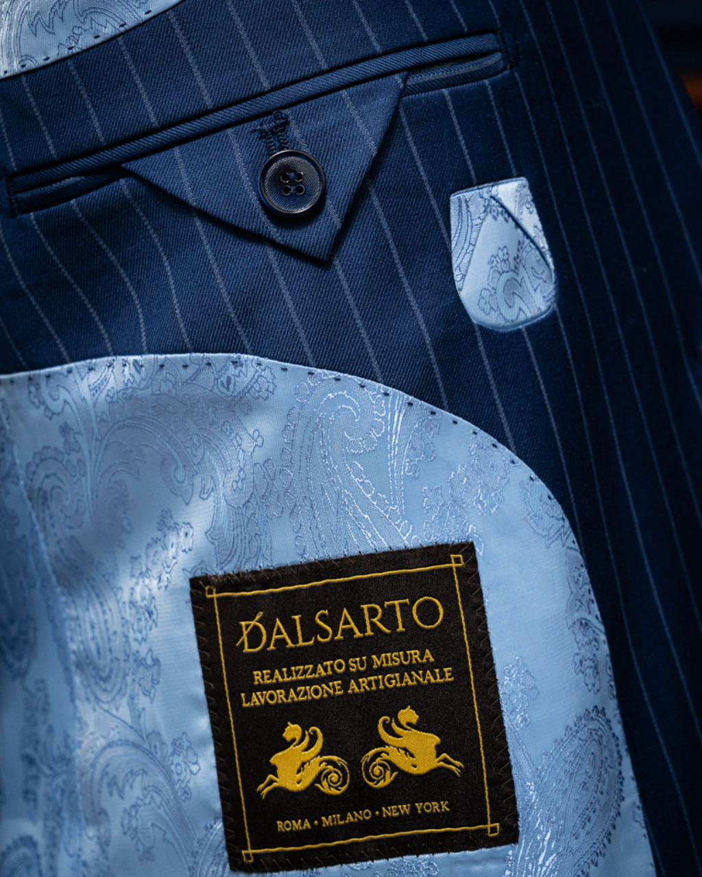 Abito Bernini Gessato Blu Navy