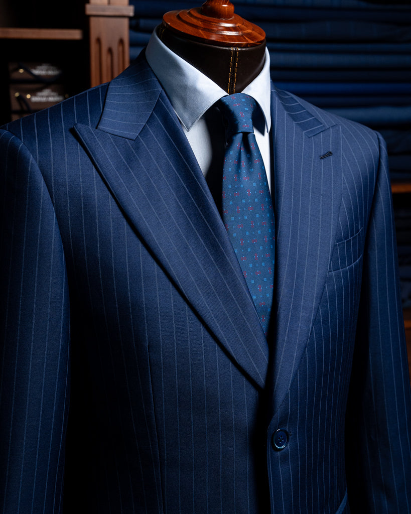 Bernini Navy Blue Pinstripe Suit