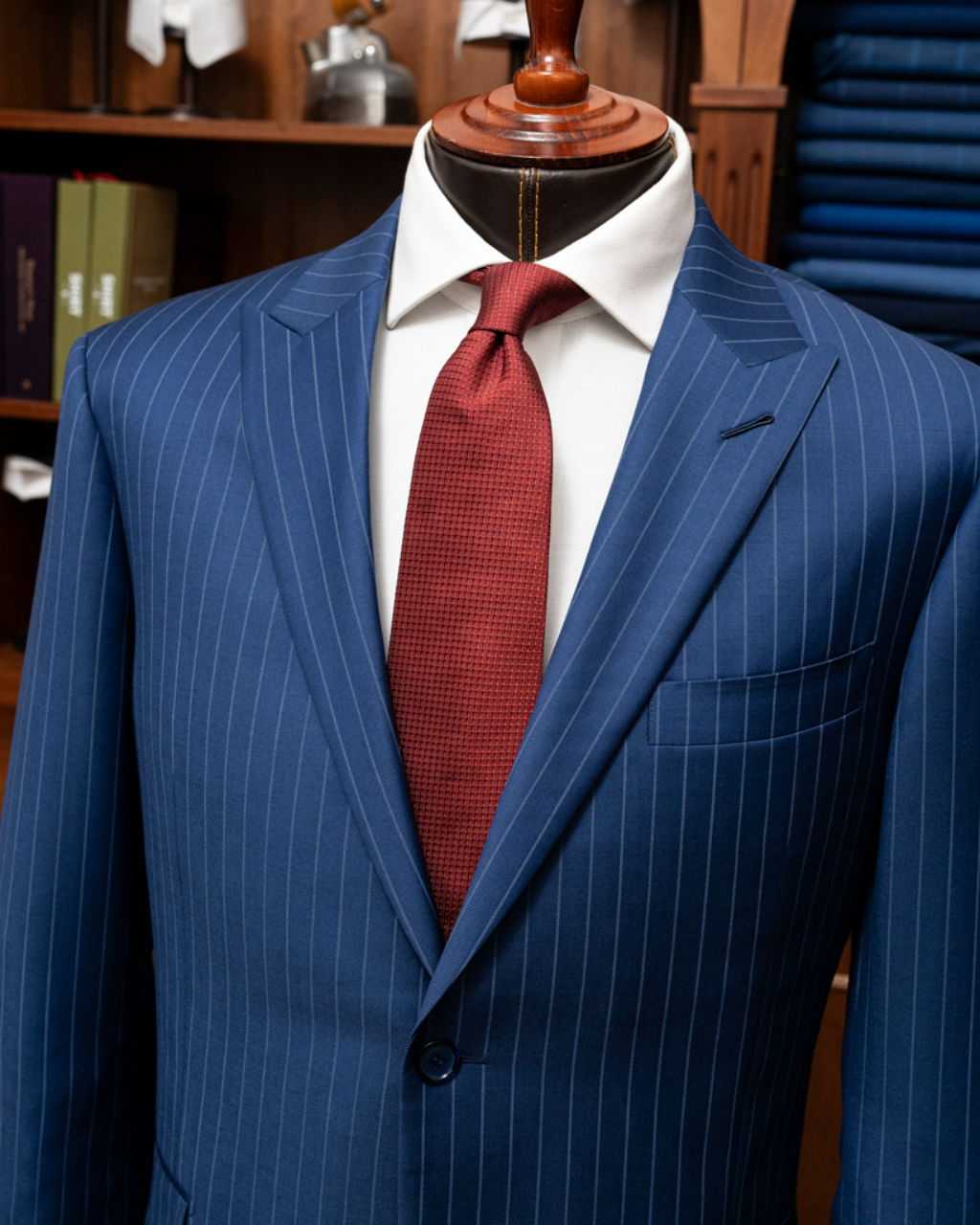 Bernini Navy Blue Pinstripe Suit