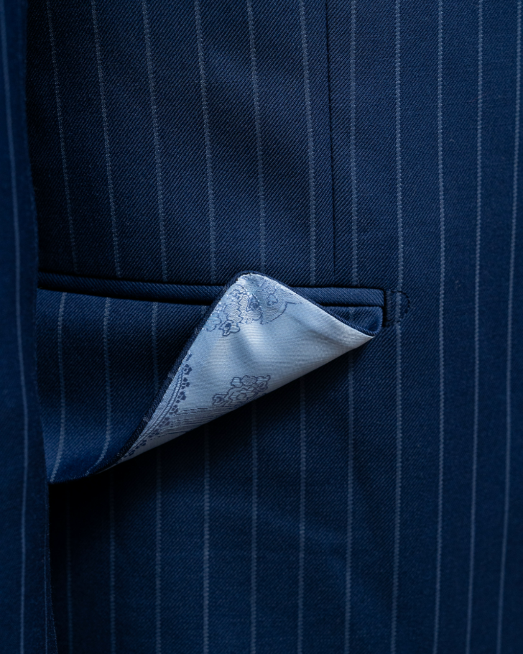 Bernini Navy Blue Pinstripe Suit