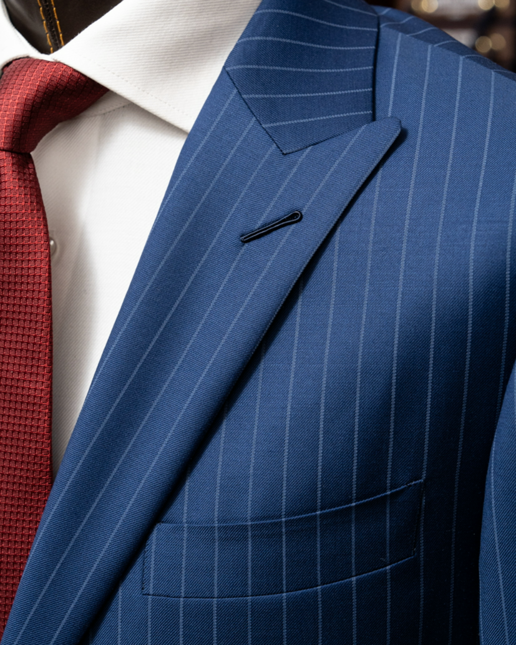 Bernini Navy Blue Pinstripe Suit