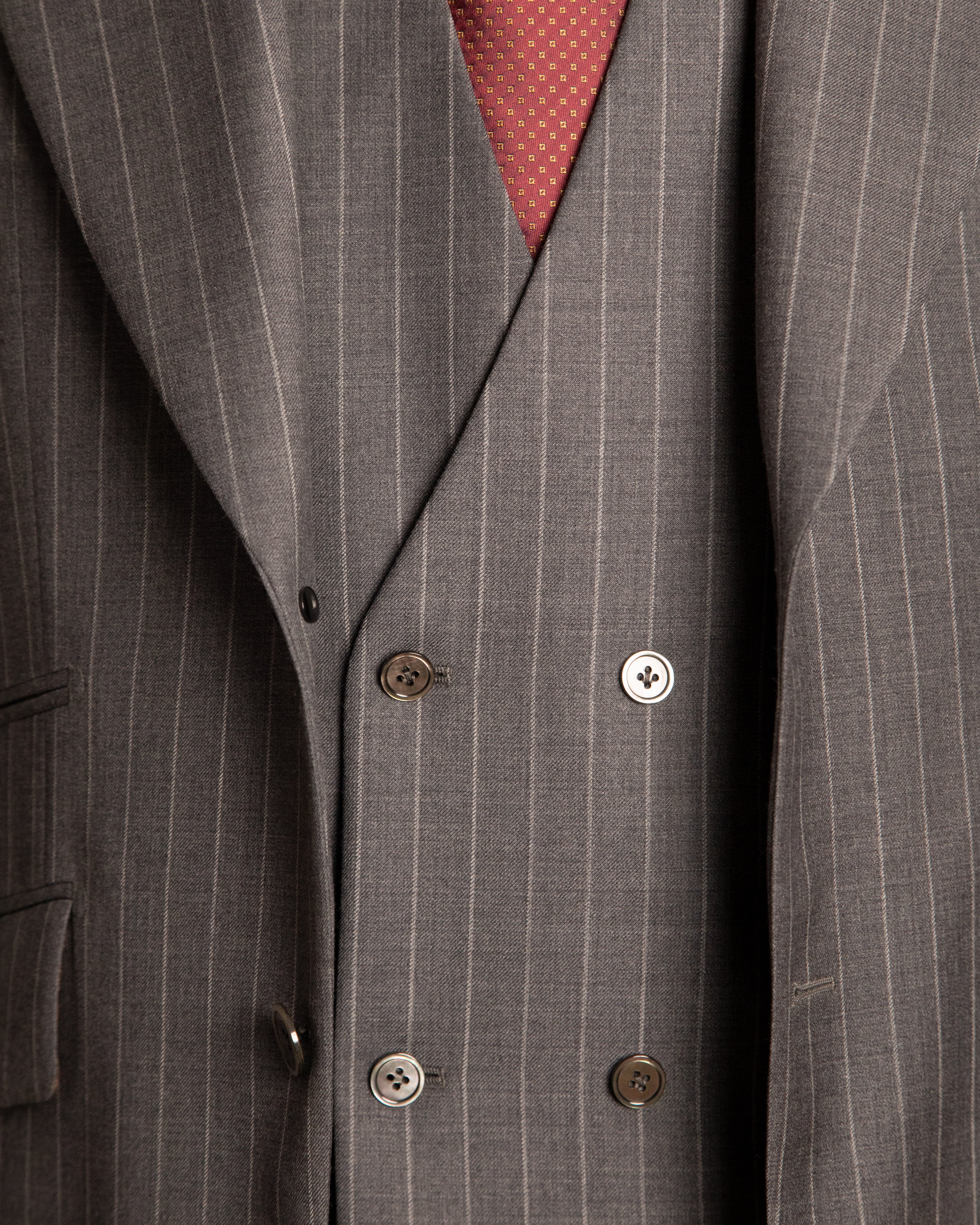 Abito Bernini Gessato Grigio Con Gilet