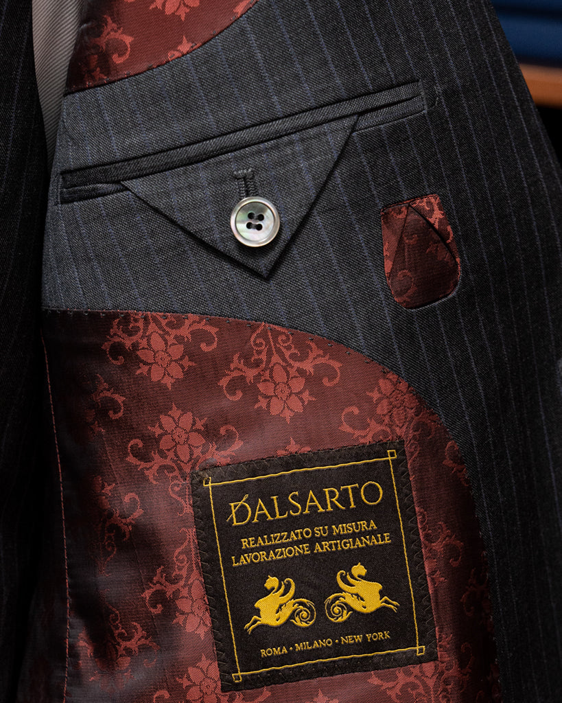Abito Bernini Gessato Grigio Piombo con Gilet