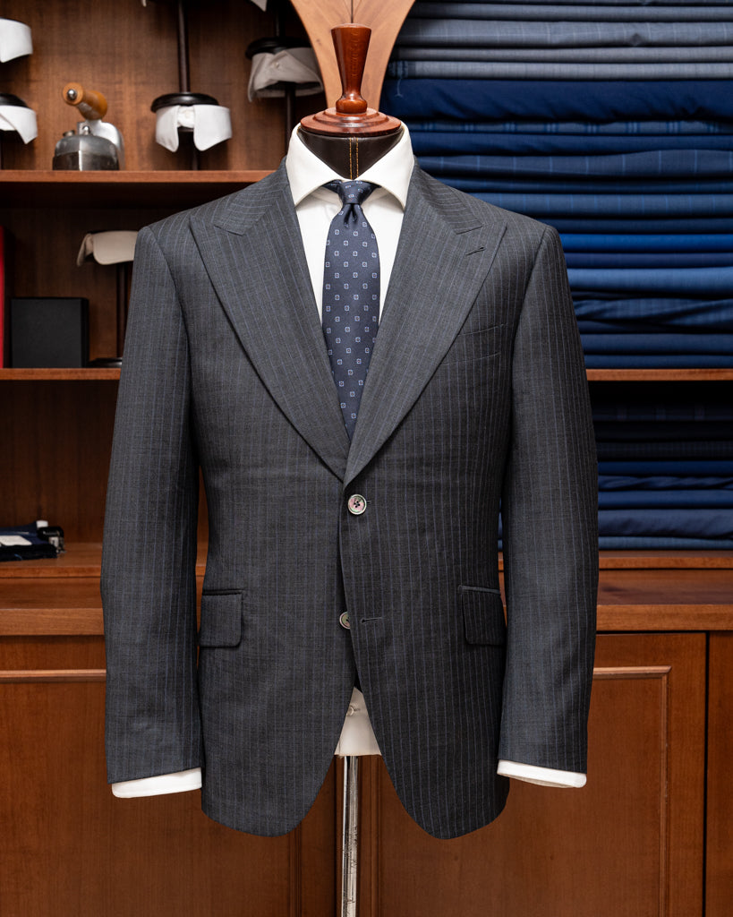 Bernini Dark Gray Pinstriped Suit