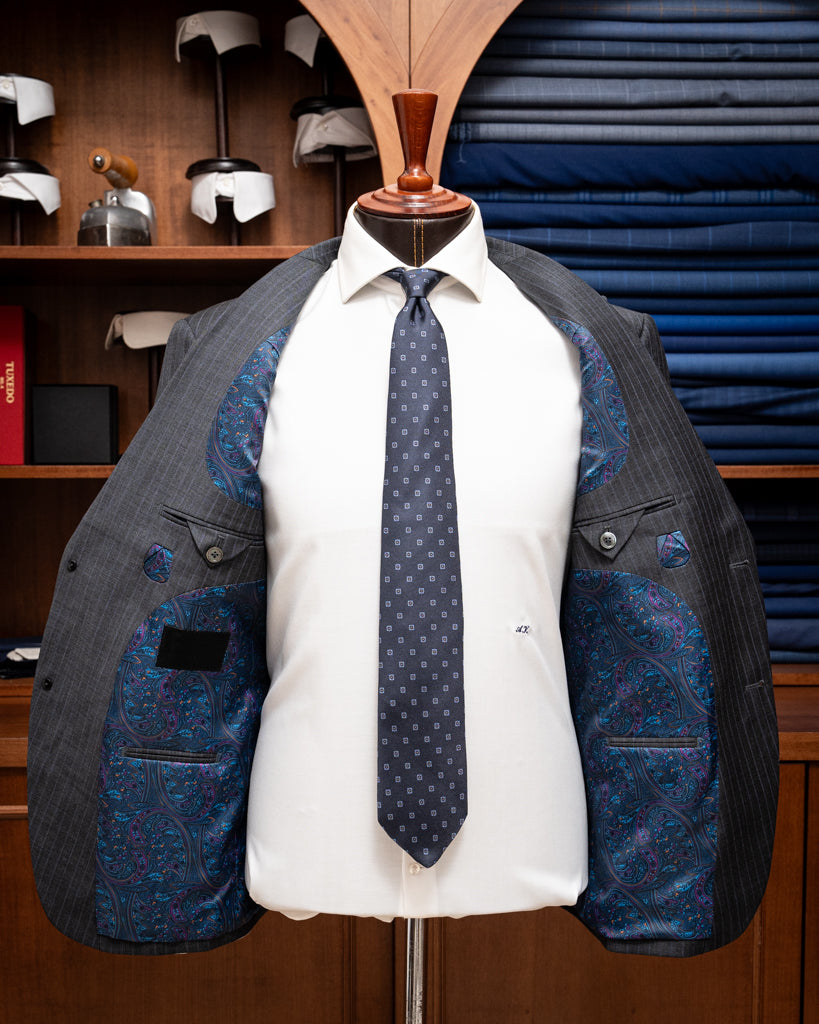 Bernini Dark Gray Pinstriped Suit