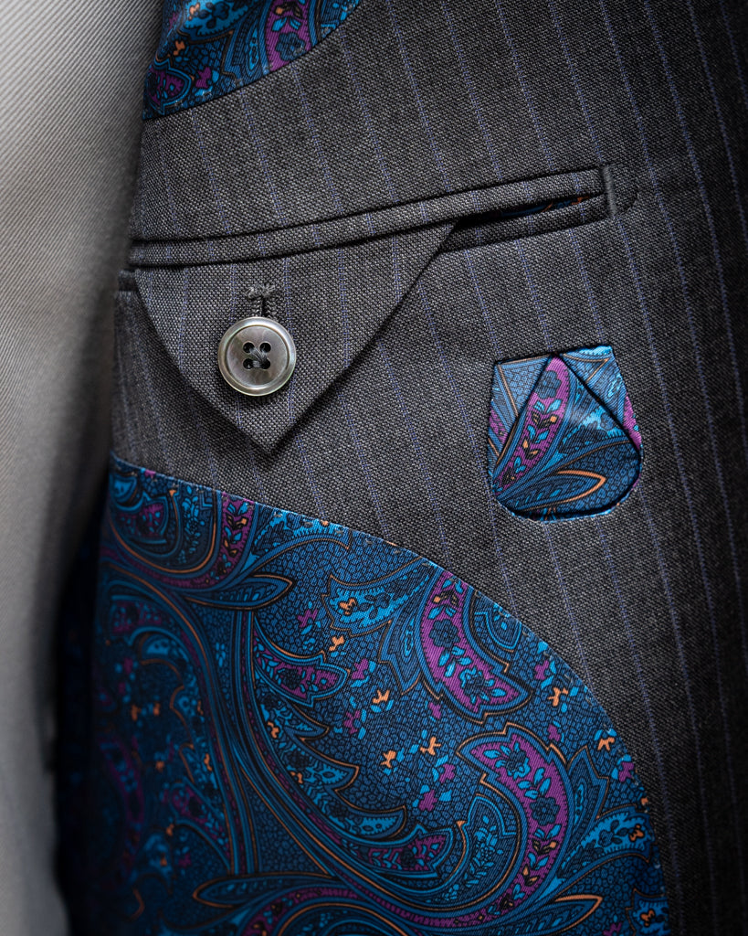 Bernini Dark Gray Pinstriped Suit