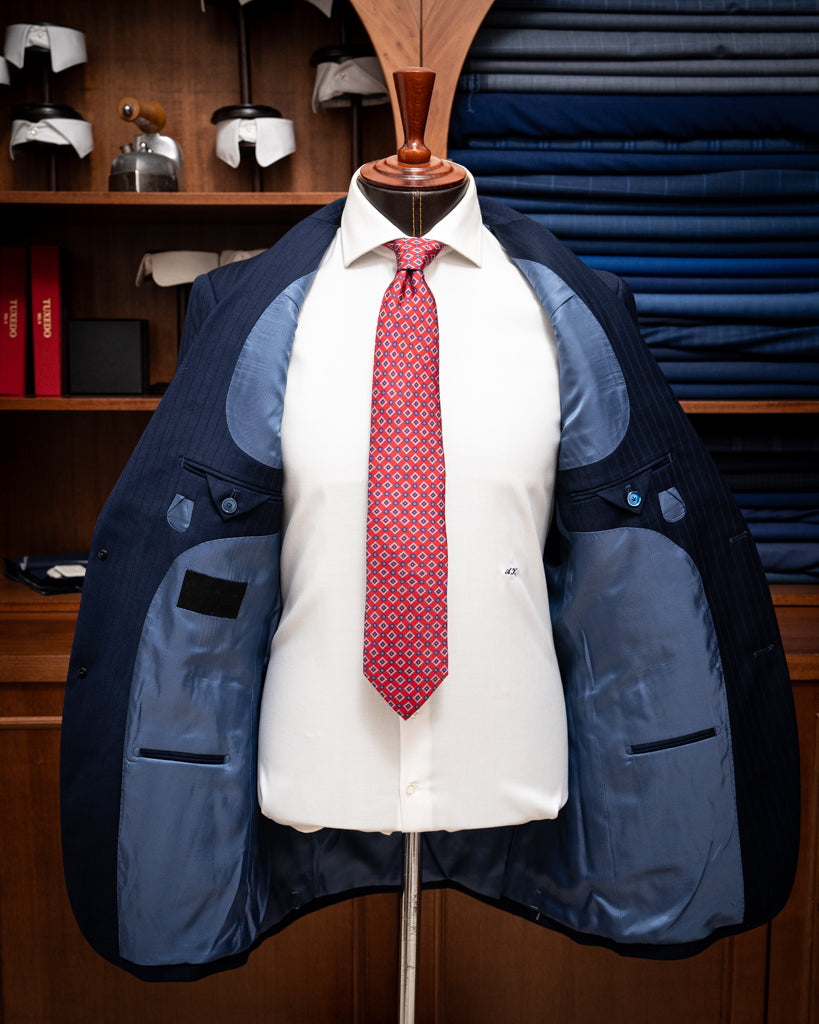 Bernini Herringbone Suit in Ultramarine Blue