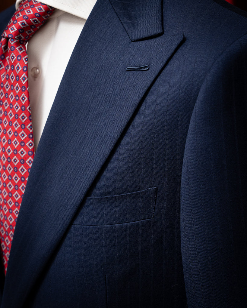 Bernini Herringbone Suit in Ultramarine Blue