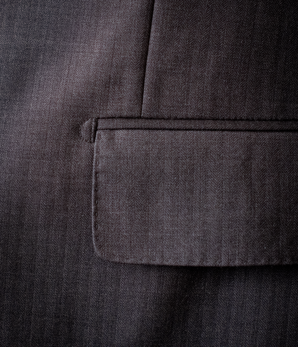 Bernini Light Grey Herringbone Suit with Vest