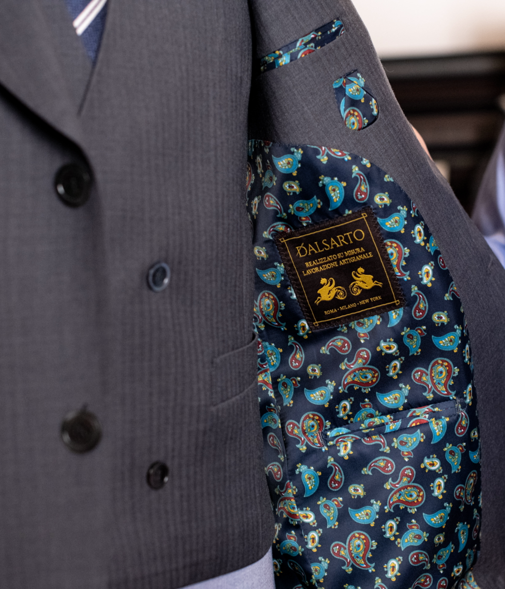 Bernini Light Grey Herringbone Suit with Vest