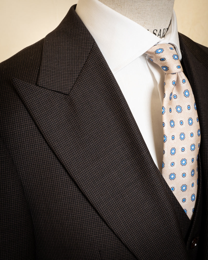 Bernini Houndstooth Cocoa Suit with Vest
