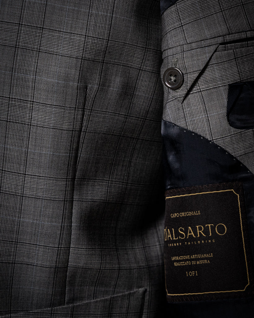 Abito Bernini Principe di Galles Grigio Chiaro con Gilet