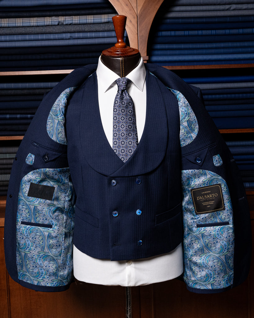 Bernini Medium Blue Suit with Vest