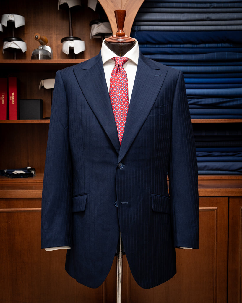 Bernini Herringbone Suit in Ultramarine Blue