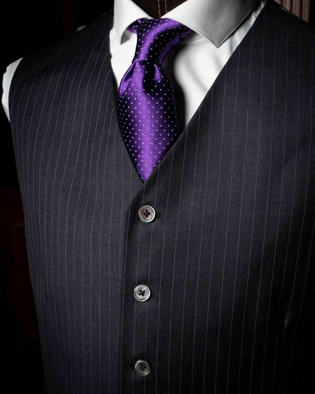 Abito Canova Gessato Grigio con Gilet