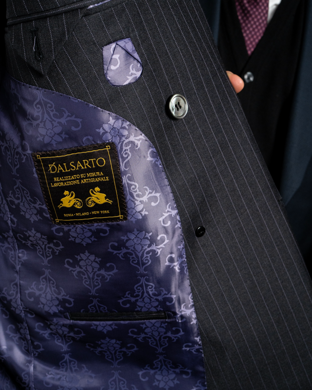 Abito Canova Gessato Grigio con Gilet
