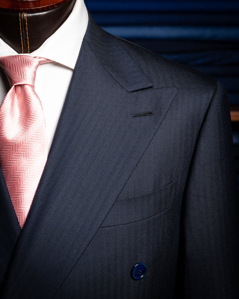 Canova Blue Herringbone Suit