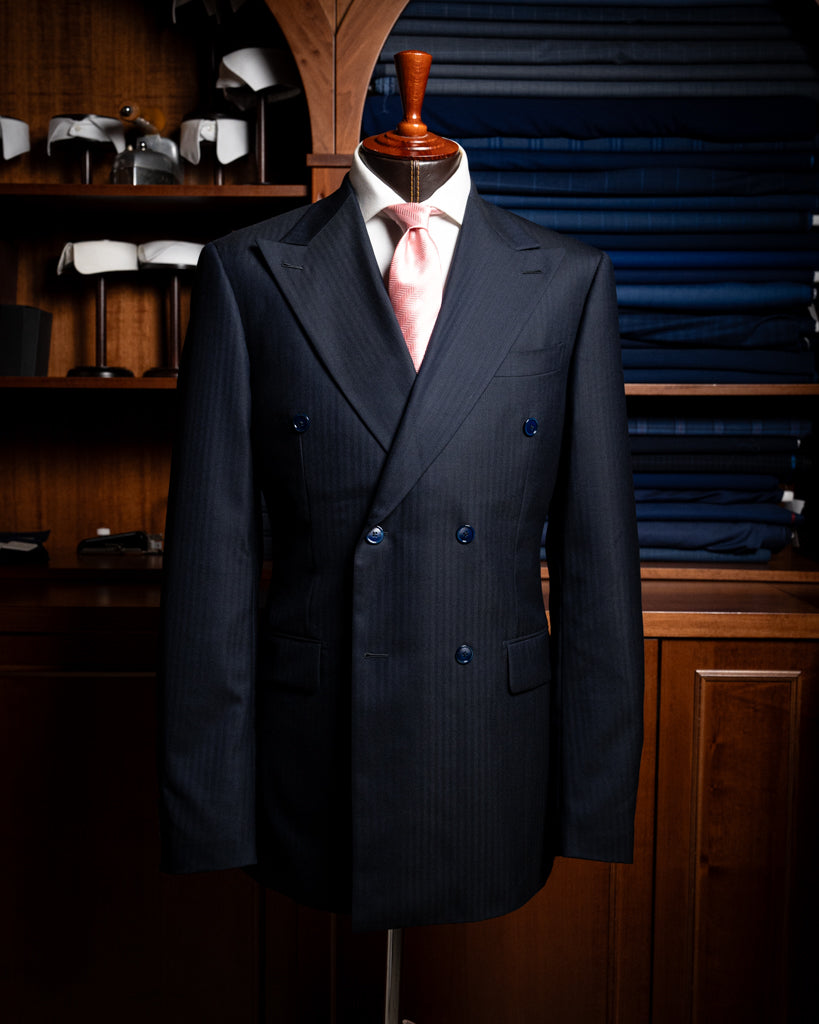 Canova Blue Herringbone Suit