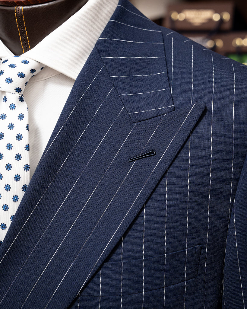 Grinta Blue Navy Pinstriped Suit