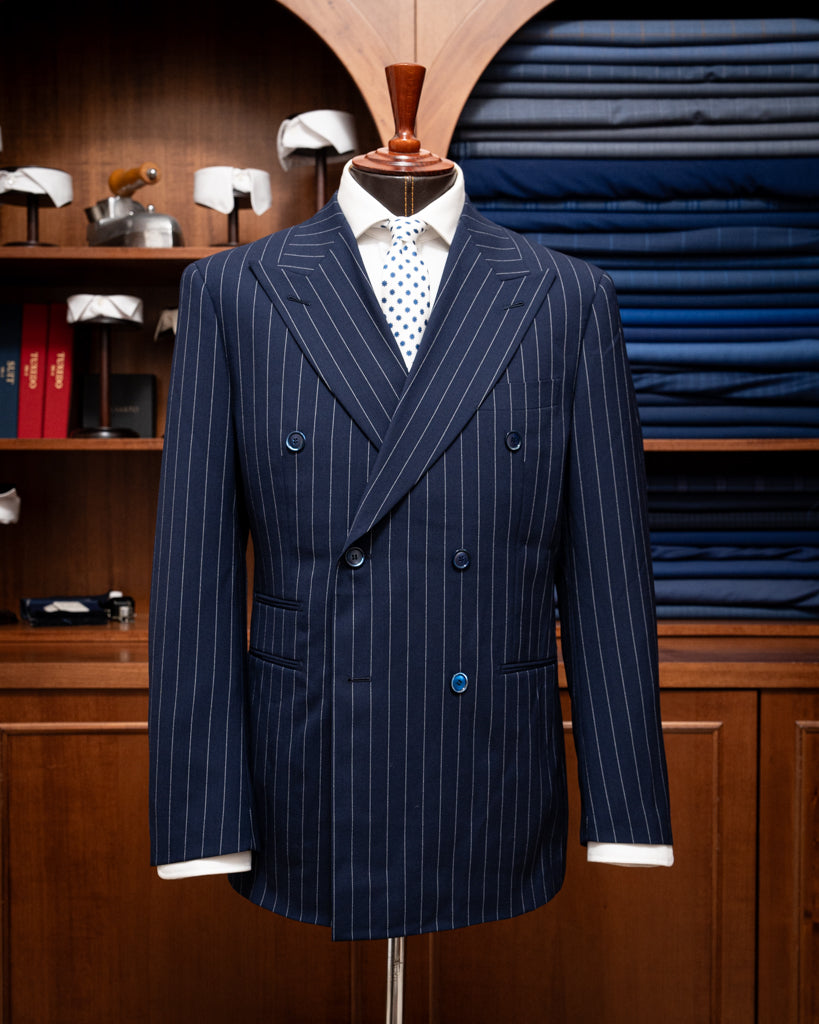Grinta Blue Navy Pinstriped Suit