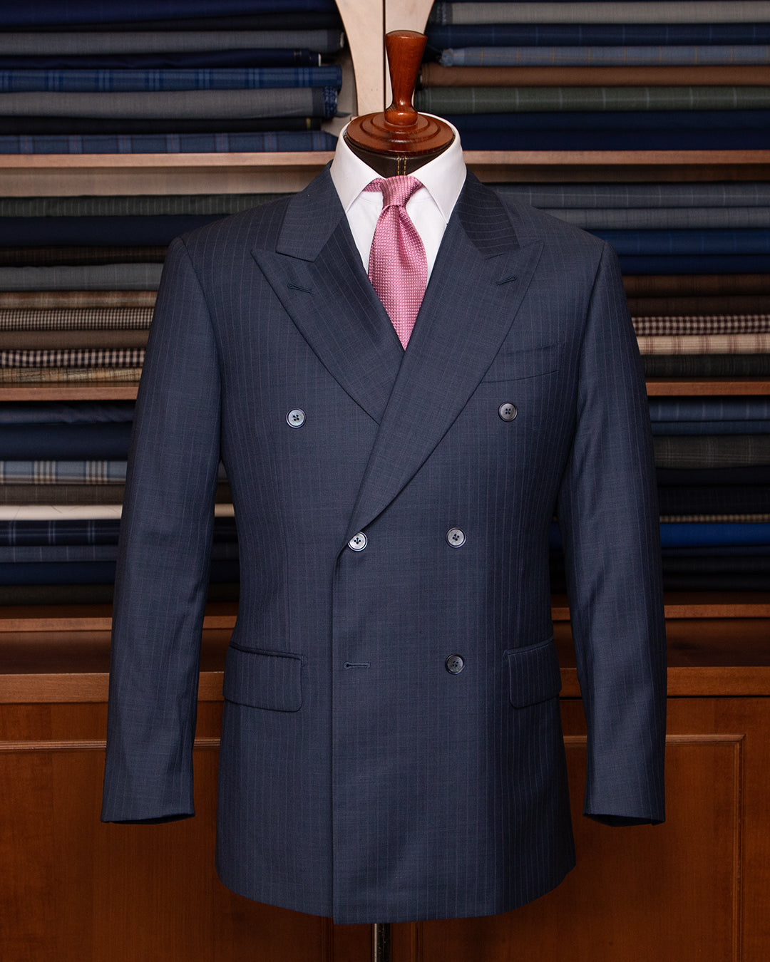 Midnight Blue Pinstriped Canova Suit