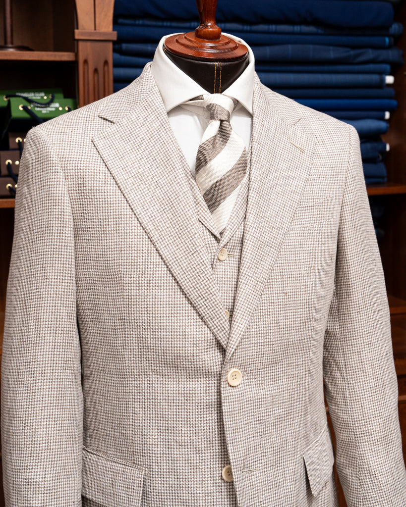 Giotto 3 Piece Suit with Micro Brown Checks