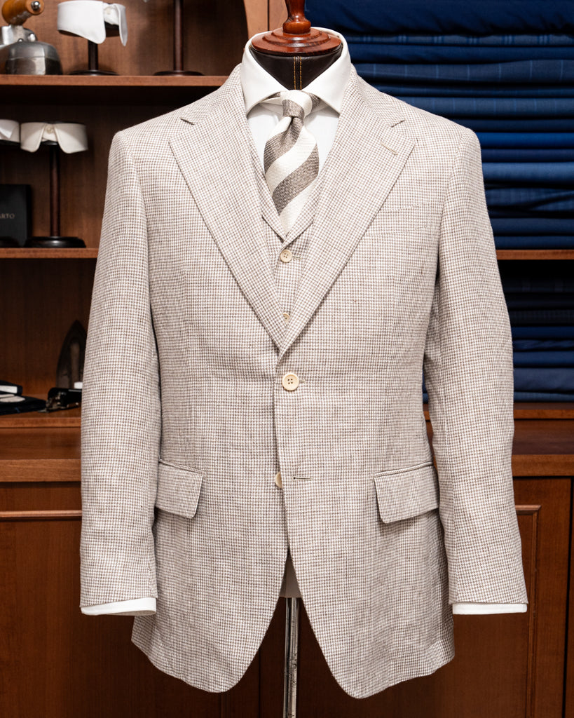 Giotto 3 Piece Suit with Micro Brown Checks