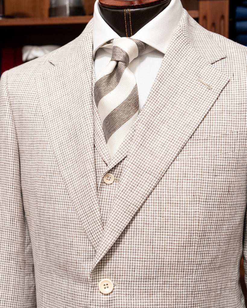 Giotto 3 Piece Suit with Micro Brown Checks