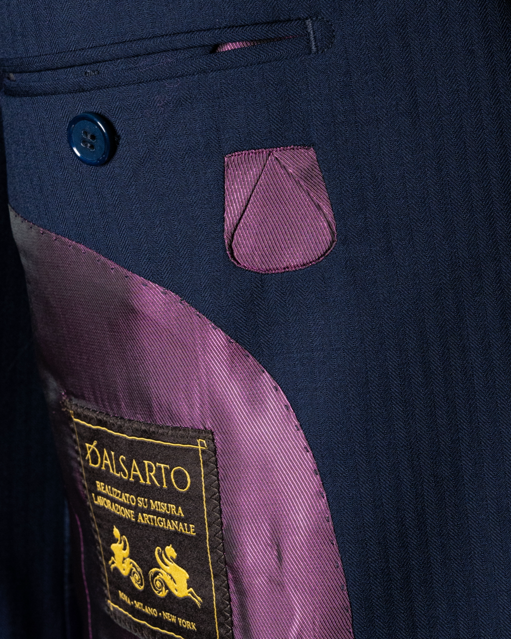 Giotto 3 Pieces Blue Herringbone Suit