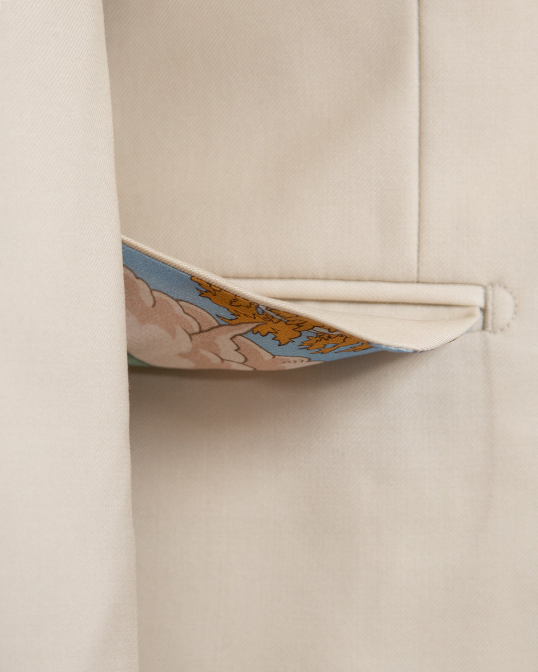 Abito Giotto Beige Biscotto con Gilet e Fodera Fantasia