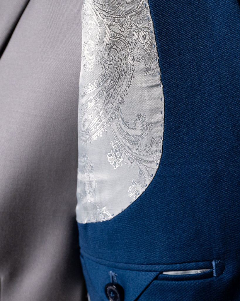 Giotto Blue Avio suit with Vest