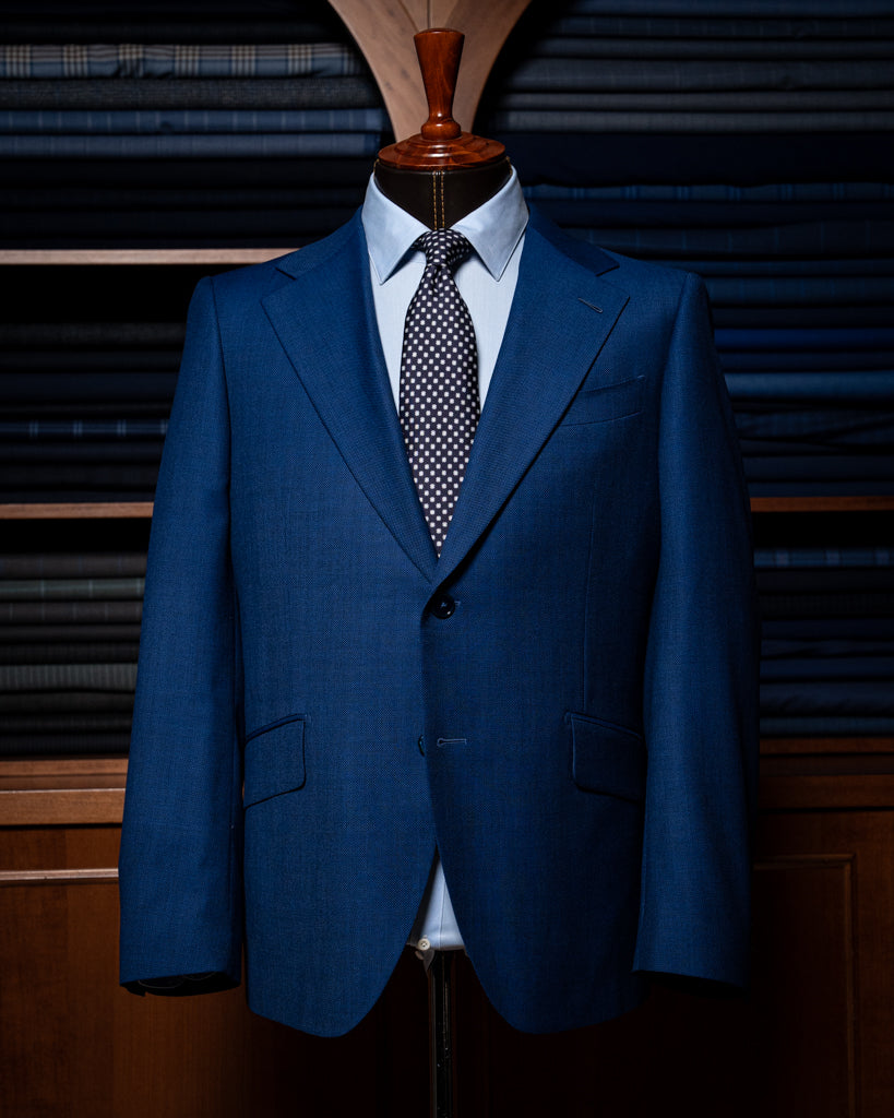 Giotto Bird's Eye Light Blue Suit