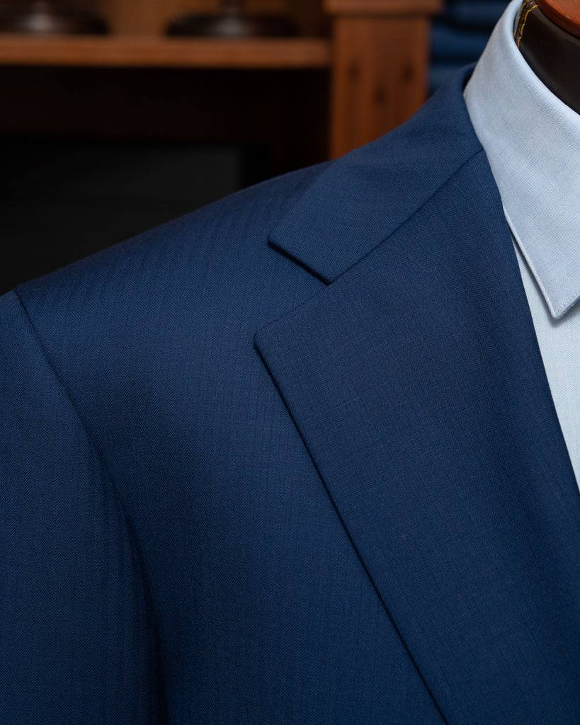 Abito Giotto Blu Chiaro Spinato con Gilet
