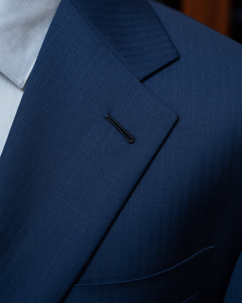 Abito Giotto Blu Chiaro Spinato con Gilet