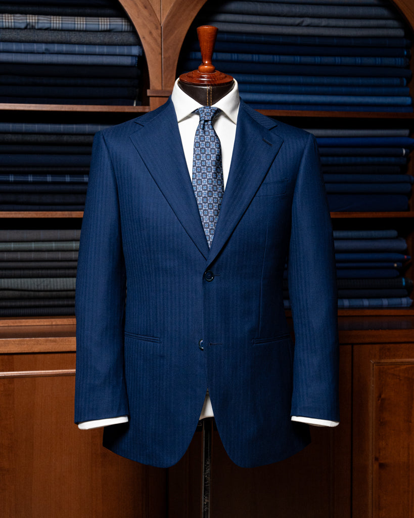 Giotto Light Blue Herringbone Suit