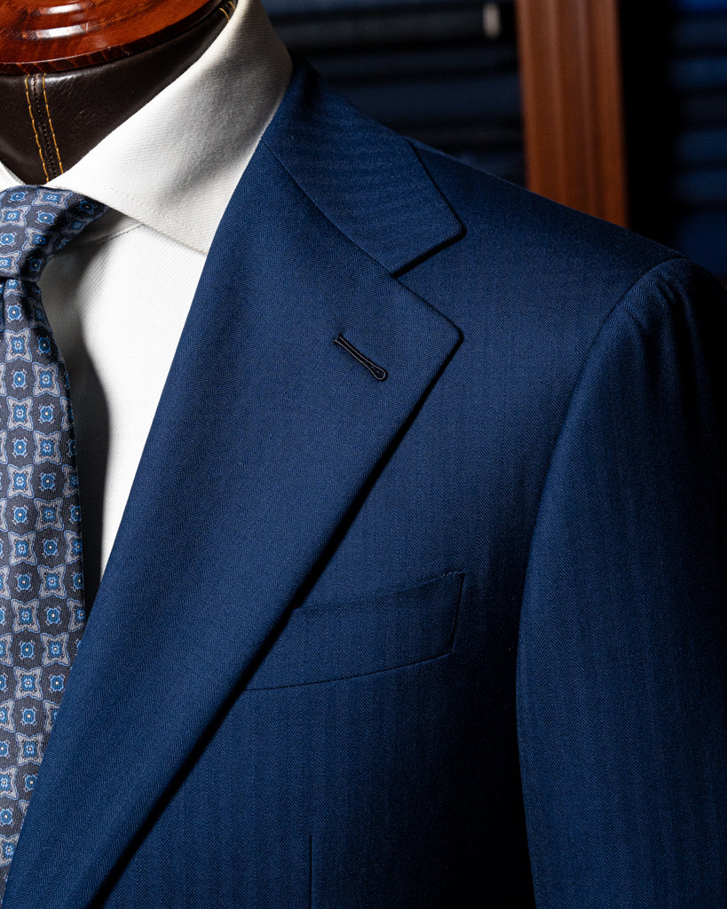 Giotto Light Blue Herringbone Suit