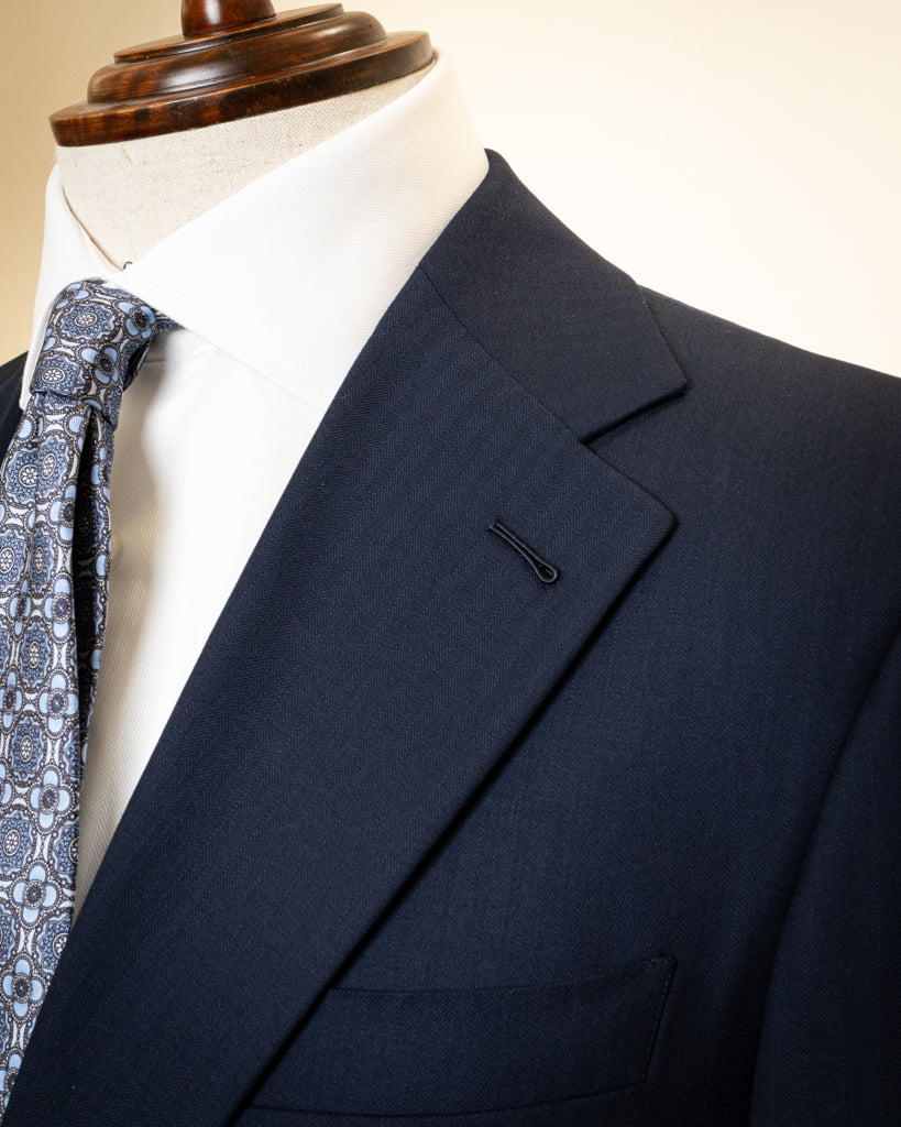 Giotto Light Blue Herringbone Suit