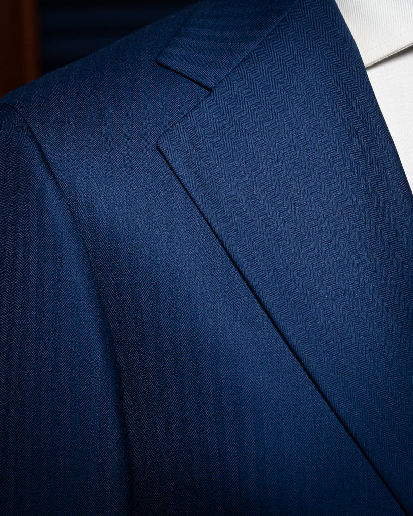 Giotto Light Blue Herringbone Suit