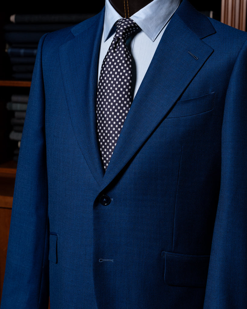 Giotto Bird's Eye Light Blue Suit