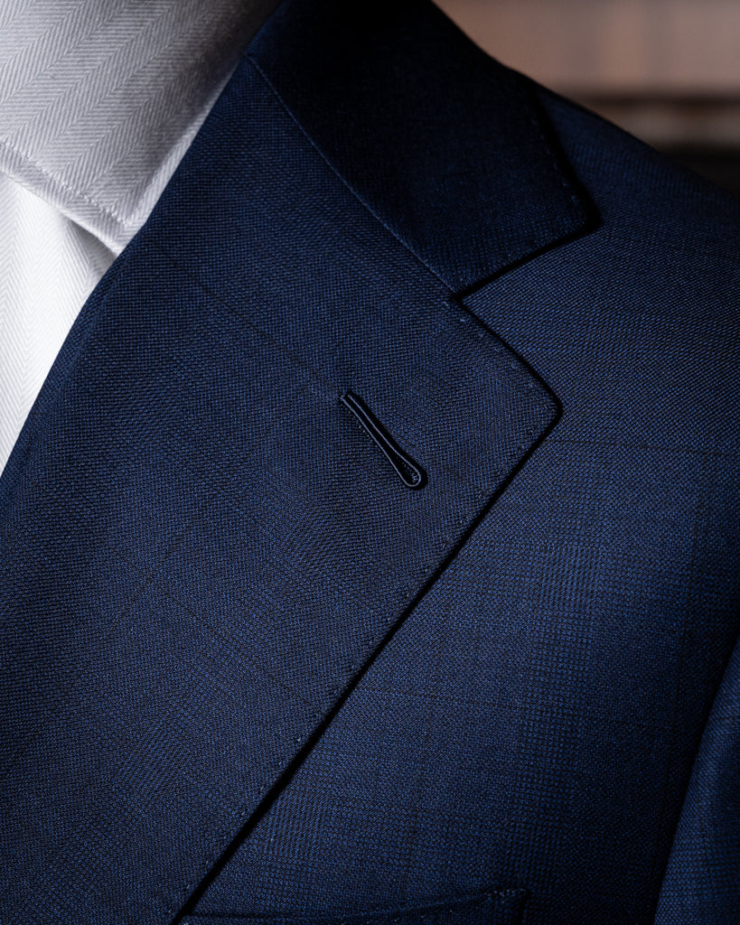 Giotto Blue Glencheck Suit with Vest