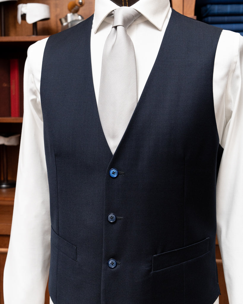 Giotto Navy Blue Super 130s Suit with Vest