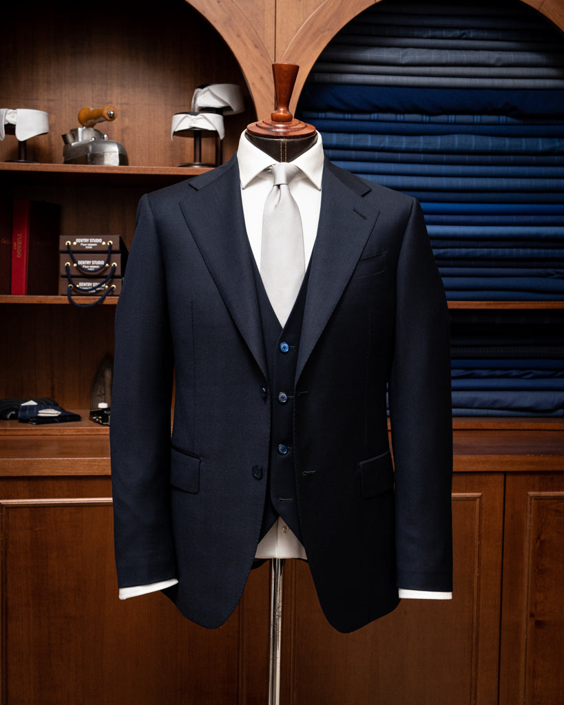 Abito Giotto Blu Navy Super 130s con Gilet