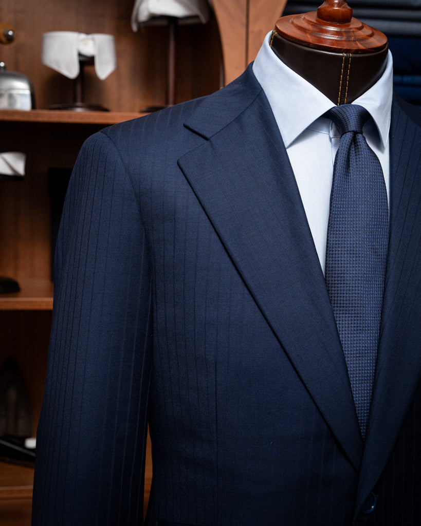 Giotto Herringbone Blue Suit