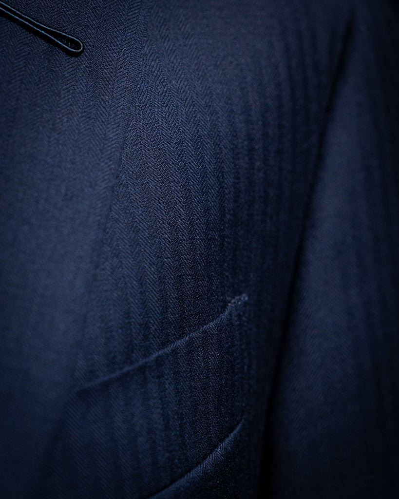 Giotto Herringbone Blue Suit