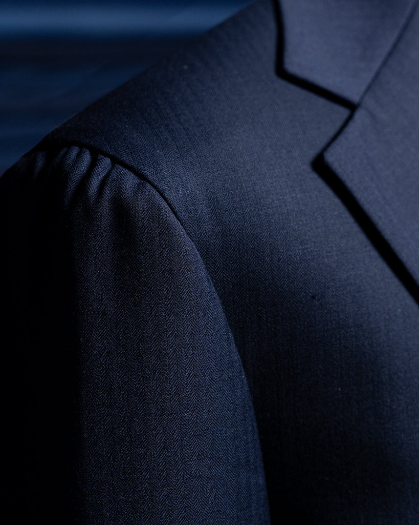 Giotto Herringbone Blue Suit