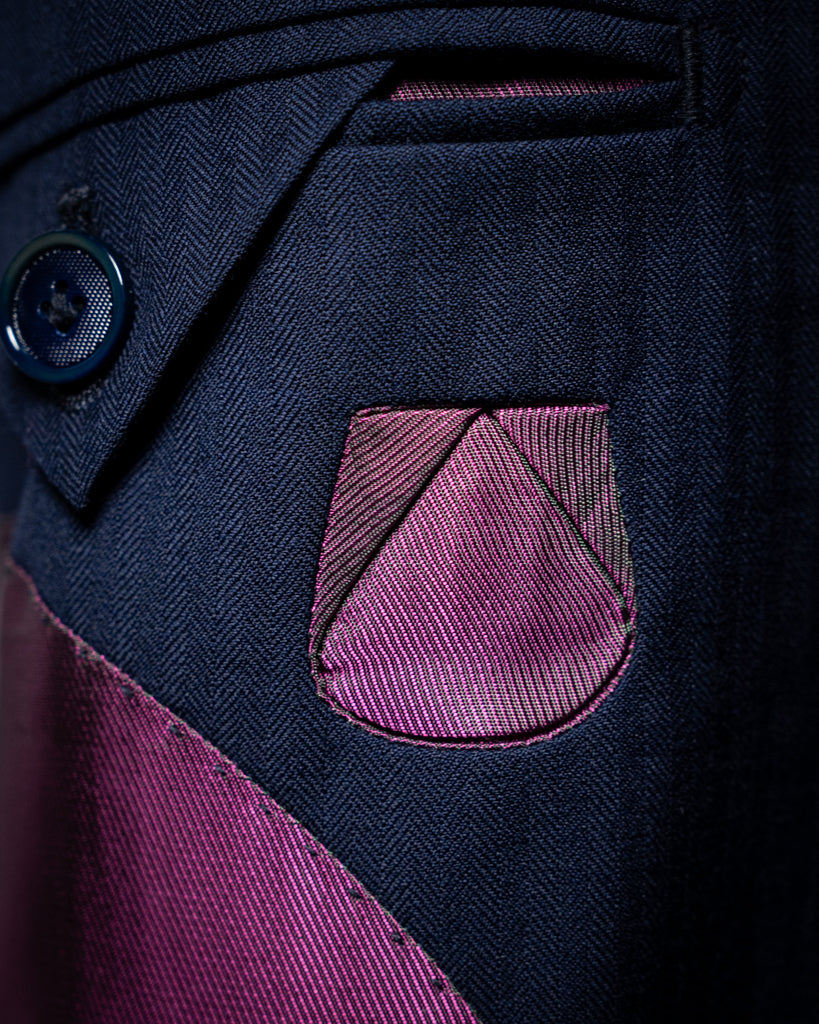 Giotto Herringbone Blue Suit